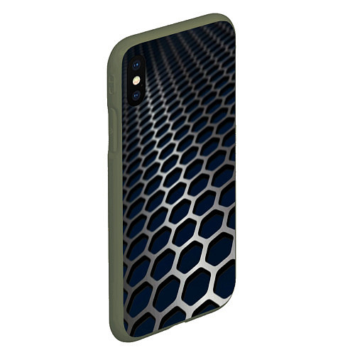 Чехол iPhone XS Max матовый Металическая бронь / 3D-Темно-зеленый – фото 2