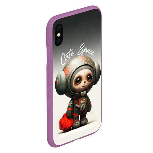 Чехол iPhone XS Max матовый Cute Space / 3D-Фиолетовый – фото 2