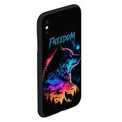 Чехол iPhone XS Max матовый Волк свобода, цвет: 3D-черный — фото 2