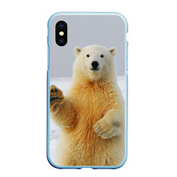 Чехол iPhone XS Max матовый Белый медведь приветствует