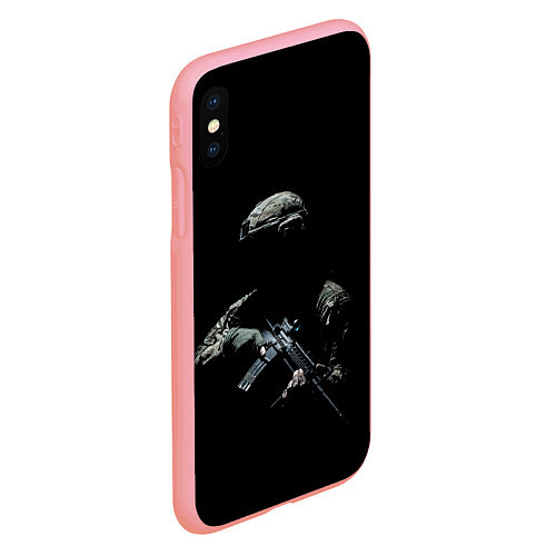 Чехол iPhone XS Max матовый Солдат в темноте / 3D-Баблгам – фото 2