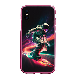 Чехол iPhone XS Max матовый Cosmonaut space surfing