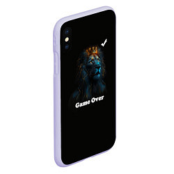 Чехол iPhone XS Max матовый Lion-game over, цвет: 3D-светло-сиреневый — фото 2