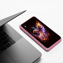 Чехол iPhone XS Max матовый Алый Феникс, цвет: 3D-малиновый — фото 2