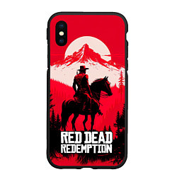 Чехол iPhone XS Max матовый Red Dead Redemption, mountain