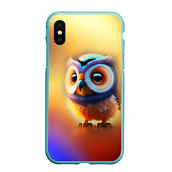 Чехол iPhone XS Max матовый Яркая совушка, цвет: 3D-мятный