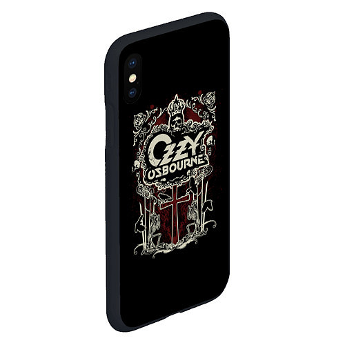 Чехол iPhone XS Max матовый Ozzy Osbourne logo / 3D-Черный – фото 2