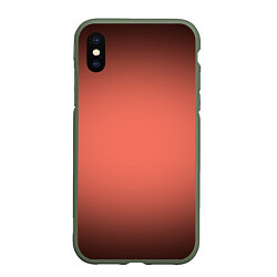 Чехол iPhone XS Max матовый Коралловый градиент, цвет: 3D-темно-зеленый