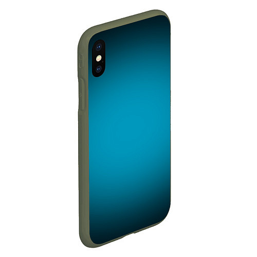 Чехол iPhone XS Max матовый Изумрудный градиент / 3D-Темно-зеленый – фото 2