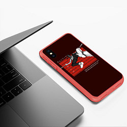 Чехол iPhone XS Max матовый Denji - человек бензопила, цвет: 3D-красный — фото 2