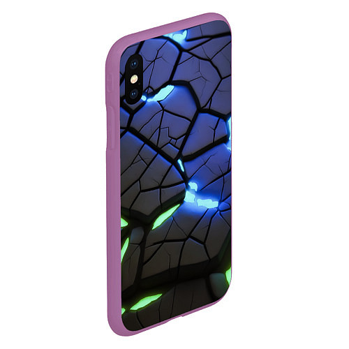 Чехол iPhone XS Max матовый Светящаяся лава / 3D-Фиолетовый – фото 2