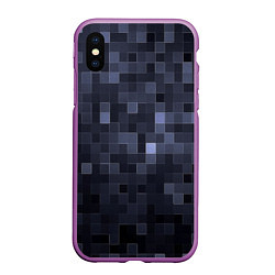 Чехол iPhone XS Max матовый Minecraft block time, цвет: 3D-фиолетовый