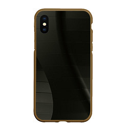 Чехол iPhone XS Max матовый Чёрные геометрические металлические листы, цвет: 3D-коричневый