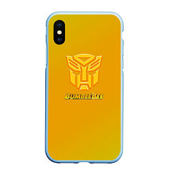 Чехол iPhone XS Max матовый Bumblebee градиент, цвет: 3D-голубой