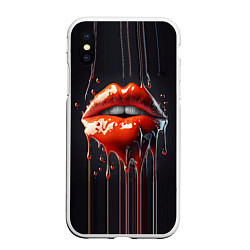 Чехол iPhone XS Max матовый Сладкие красные губы
