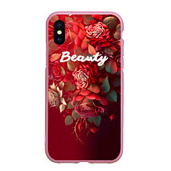 Чехол iPhone XS Max матовый Beauty Красота розы, цвет: 3D-розовый