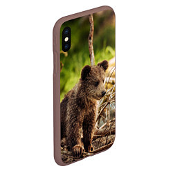 Чехол iPhone XS Max матовый Медвежонок красавец, цвет: 3D-коричневый — фото 2