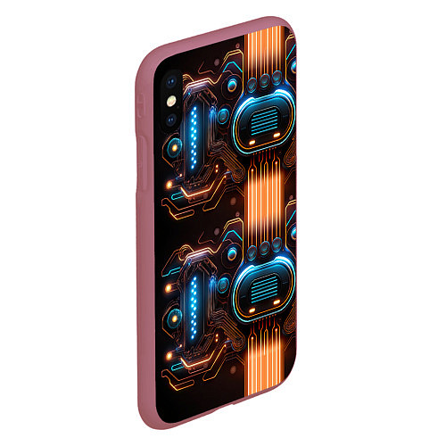 Чехол iPhone XS Max матовый Силовой электрический доспех / 3D-Малиновый – фото 2