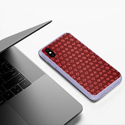 Чехол iPhone XS Max матовый Паттерн элементали под пиро, цвет: 3D-светло-сиреневый — фото 2
