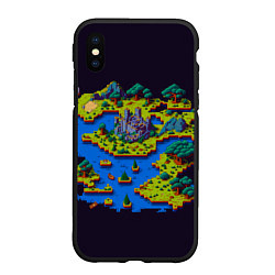 Чехол iPhone XS Max матовый Пиксельный остров и замок