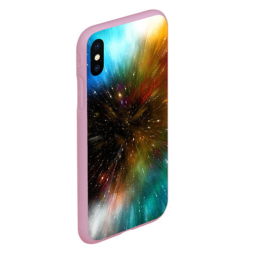 Чехол iPhone XS Max матовый Бескрайний космос - неон / 3D-Розовый – фото 2