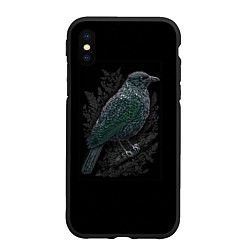 Чехол iPhone XS Max матовый Чёрный Ворон птица тёмная, цвет: 3D-черный