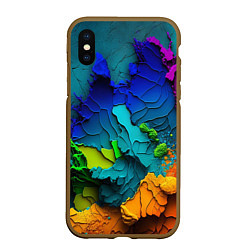 Чехол iPhone XS Max матовый Взрыв красок