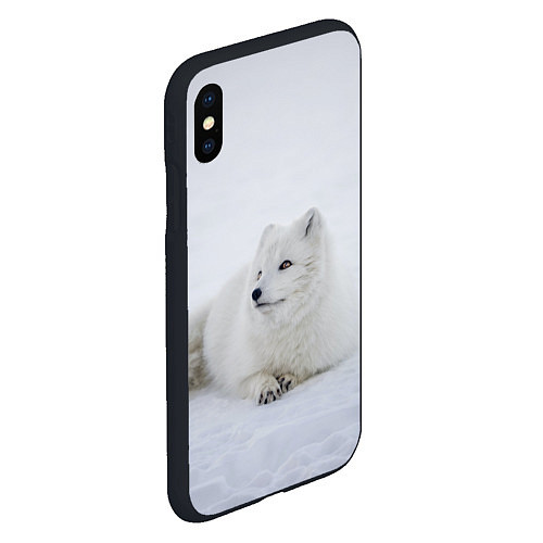 Чехол iPhone XS Max матовый Полярная лисичка / 3D-Черный – фото 2