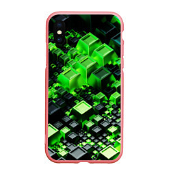 Чехол iPhone XS Max матовый Броня крипера из майнкрафт, цвет: 3D-баблгам