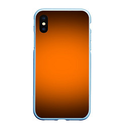 Чехол iPhone XS Max матовый Кислотный оранжевый с градиентом, цвет: 3D-голубой