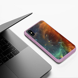 Чехол iPhone XS Max матовый Космический снегопад, цвет: 3D-сиреневый — фото 2