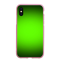 Чехол iPhone XS Max матовый Кислотный зеленый с градиентом, цвет: 3D-розовый