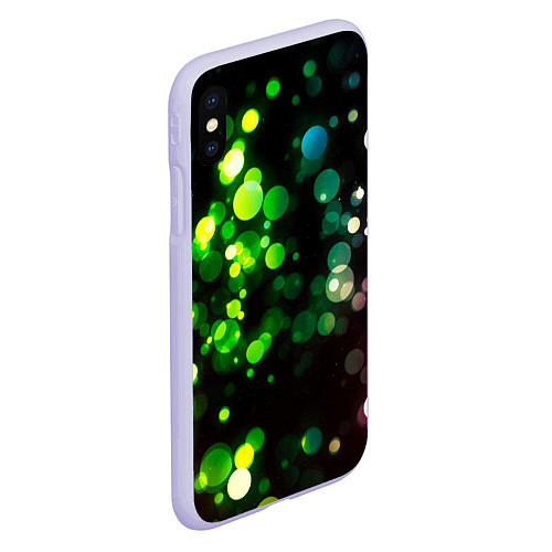 Чехол iPhone XS Max матовый Разноцветные блики / 3D-Светло-сиреневый – фото 2