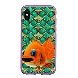 Чехол iPhone XS Max матовый Сказочная золотая рыбка