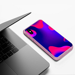 Чехол iPhone XS Max матовый Жидкий неон, цвет: 3D-розовый — фото 2