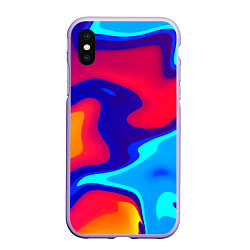 Чехол iPhone XS Max матовый Смесь красок ультрафиолет