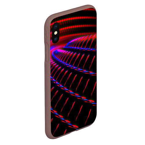 Чехол iPhone XS Max матовый Geometry neon texture / 3D-Коричневый – фото 2