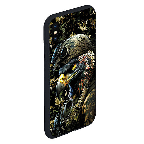 Чехол iPhone XS Max матовый Орел солдат / 3D-Черный – фото 2