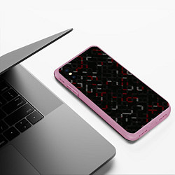 Чехол iPhone XS Max матовый Текстурный узор, цвет: 3D-розовый — фото 2