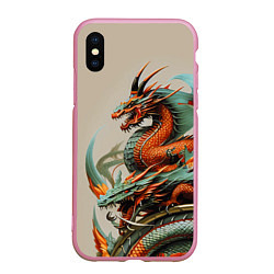 Чехол iPhone XS Max матовый Japan dragon - irezumi