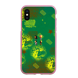 Чехол iPhone XS Max матовый Simpson children, цвет: 3D-розовый