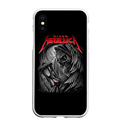 Чехол iPhone XS Max матовый Metallica - смерть, цвет: 3D-белый