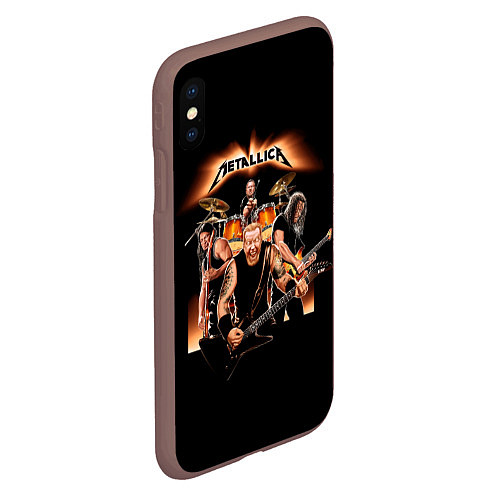 Чехол iPhone XS Max матовый Metallica - метал-группа / 3D-Коричневый – фото 2