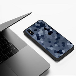 Чехол iPhone XS Max матовый Камуфляж из сот, цвет: 3D-черный — фото 2