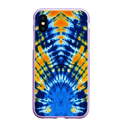 Чехол iPhone XS Max матовый Tie dye стиль хиппи, цвет: 3D-сиреневый