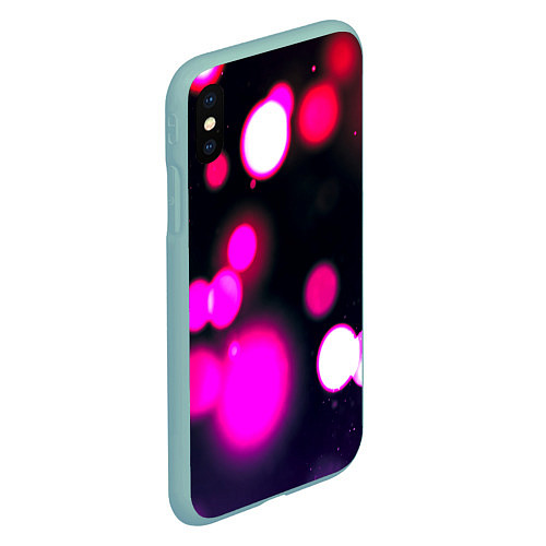 Чехол iPhone XS Max матовый Розовые блики света / 3D-Мятный – фото 2