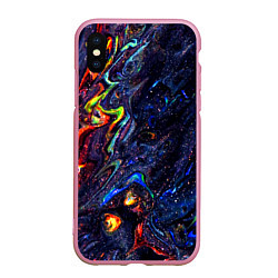 Чехол iPhone XS Max матовый Размытые космические краски