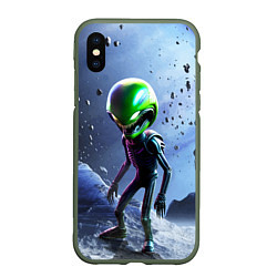 Чехол iPhone XS Max матовый Alien during a space storm