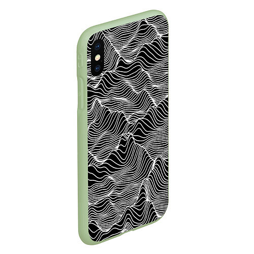 Чехол iPhone XS Max матовый Авангардный растровый паттерн / 3D-Салатовый – фото 2