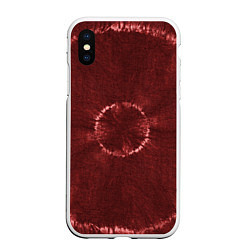Чехол iPhone XS Max матовый Красный круг тай-дай